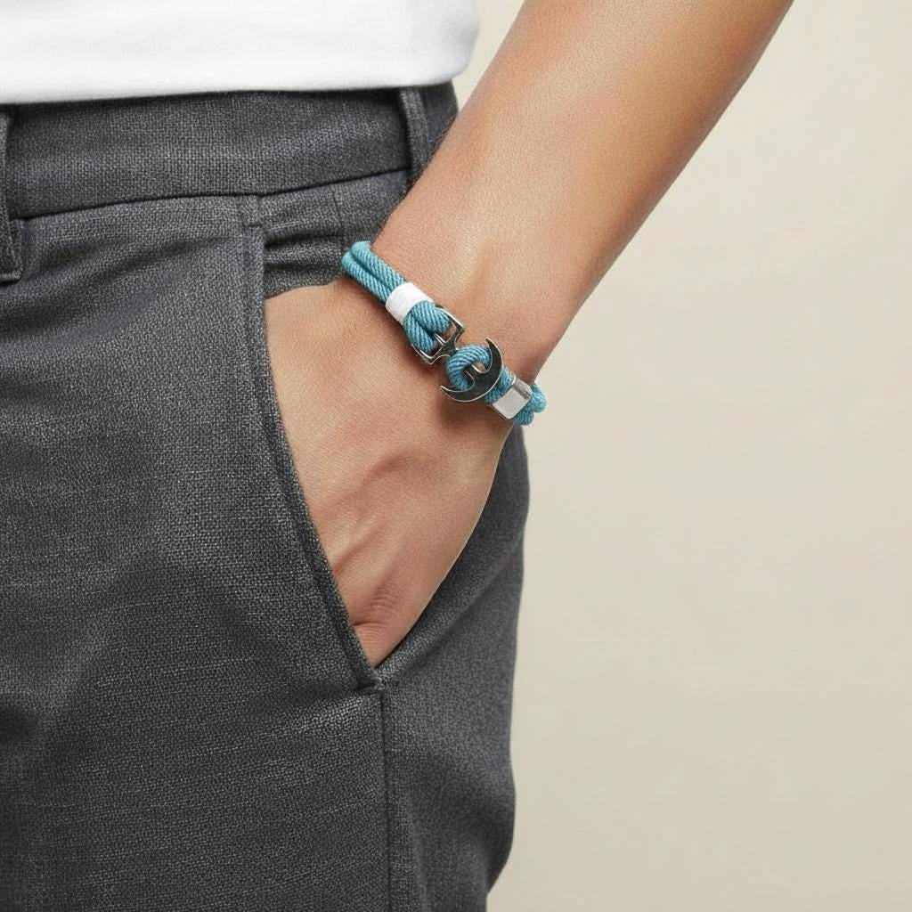 Anchor Tide Adjustable Braided Rope Bracelet