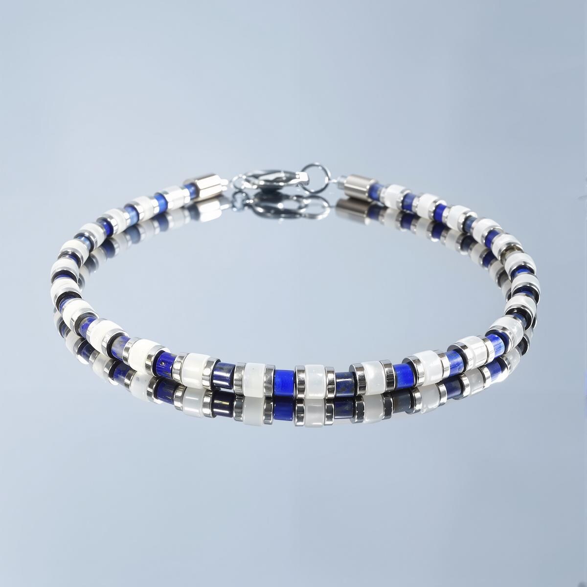Lapis Lazuli & White Onyx Bracelet