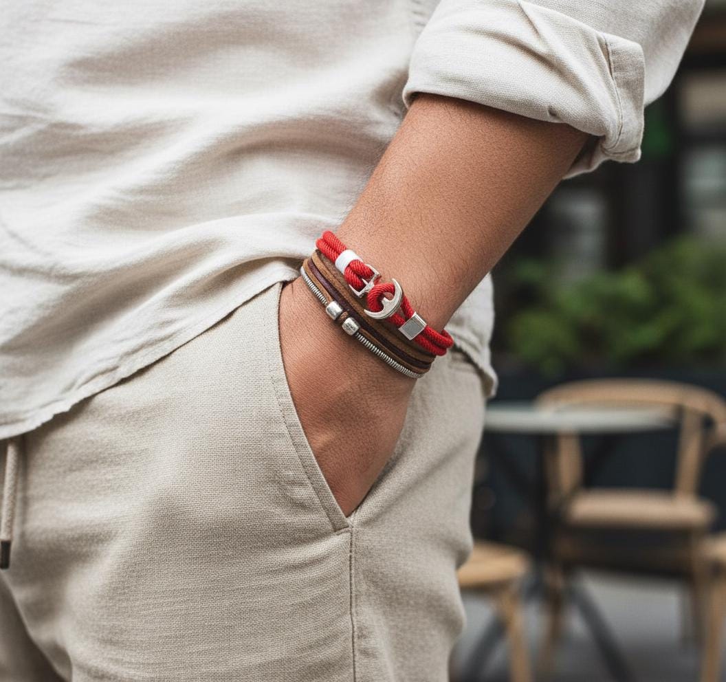 Anchor Tide Adjustable Braided Rope Bracelet