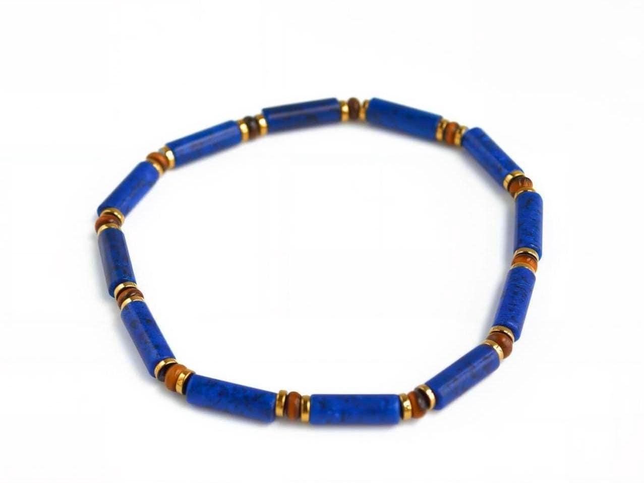 Dainty Lapis Lazuli & Tiger's Eye Bracelet
