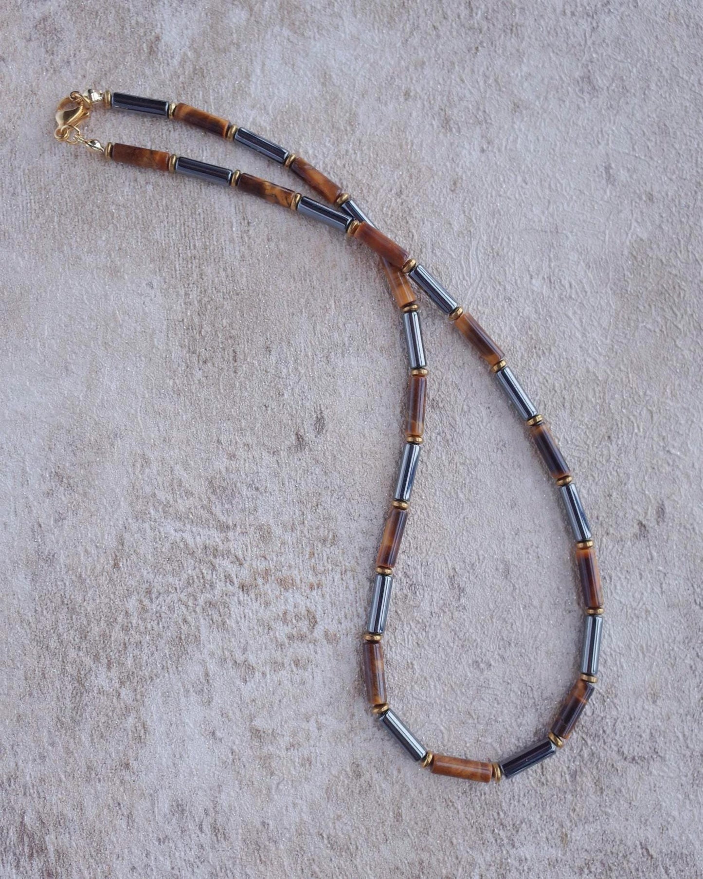 Tiger Eye & Hematite Protection Necklace