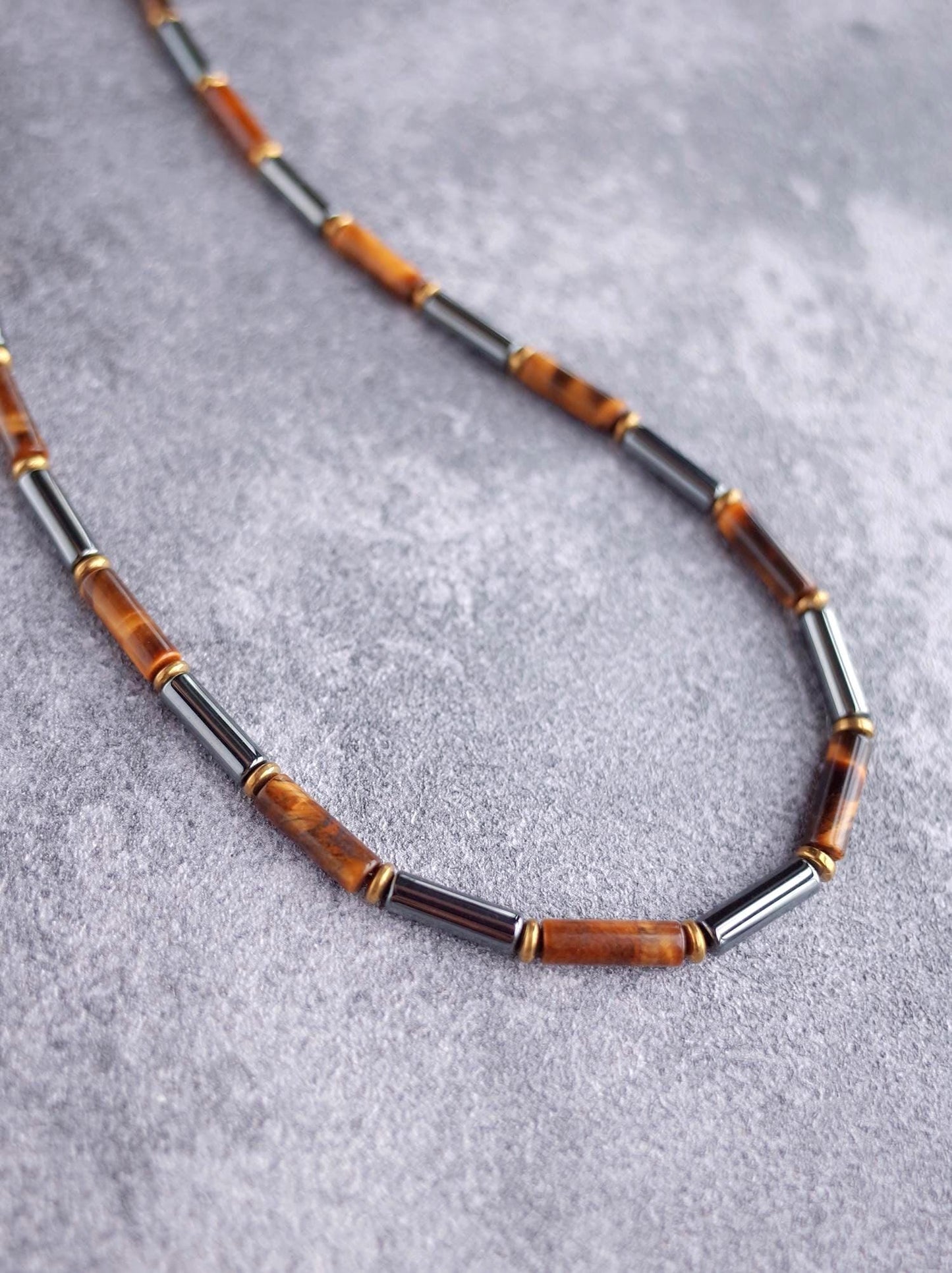 Tiger Eye & Hematite Protection Necklace