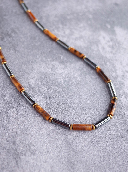 Tiger Eye & Hematite Protection Necklace