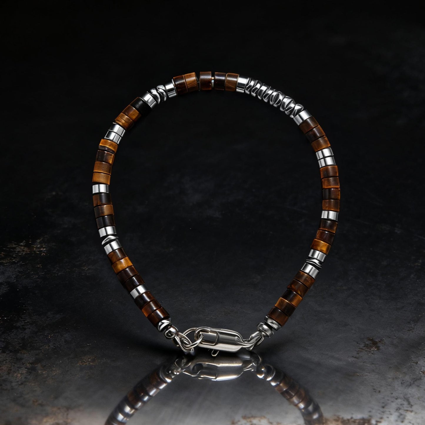 Tiger's Eye & Hematite Bracelet: Protection, Strength, Spiritual Jewelry, Meditation, Healing, Powerful, Mens, Gift for Him