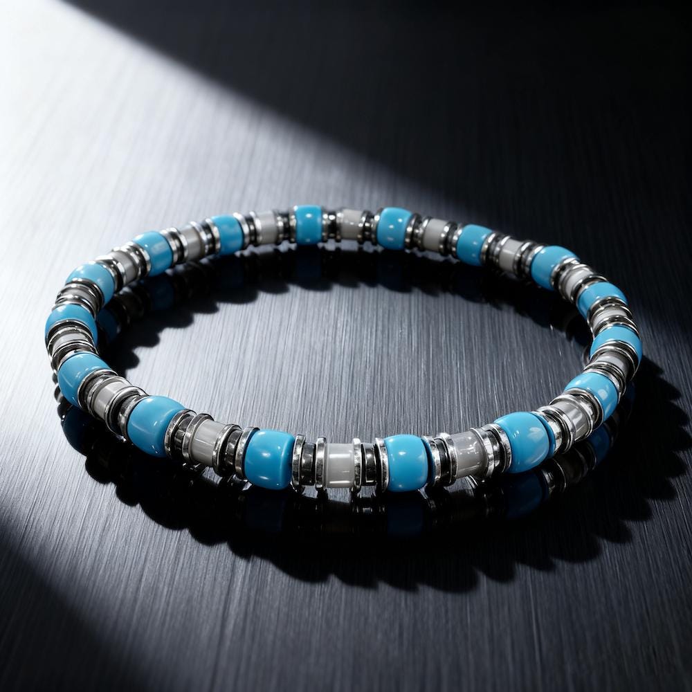 Turquoise & White Agate Bracelet
