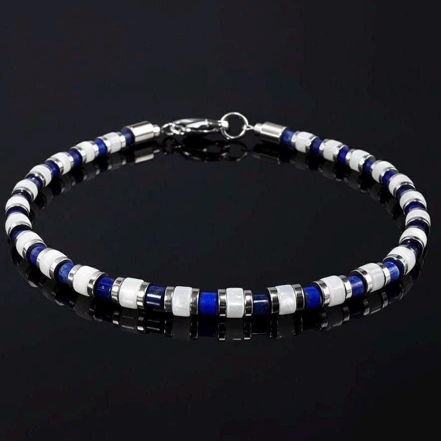 Lapis Lazuli & White Onyx Bracelet