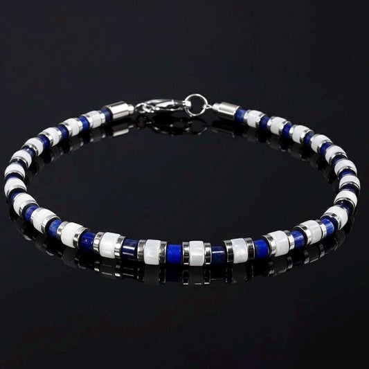 Lapis Lazuli & White Onyx Bracelet