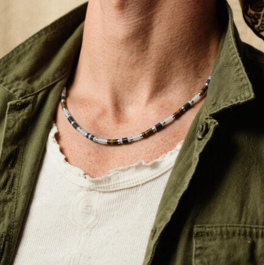 Tiger's Eye, Onyx, and Obsidian Necklace