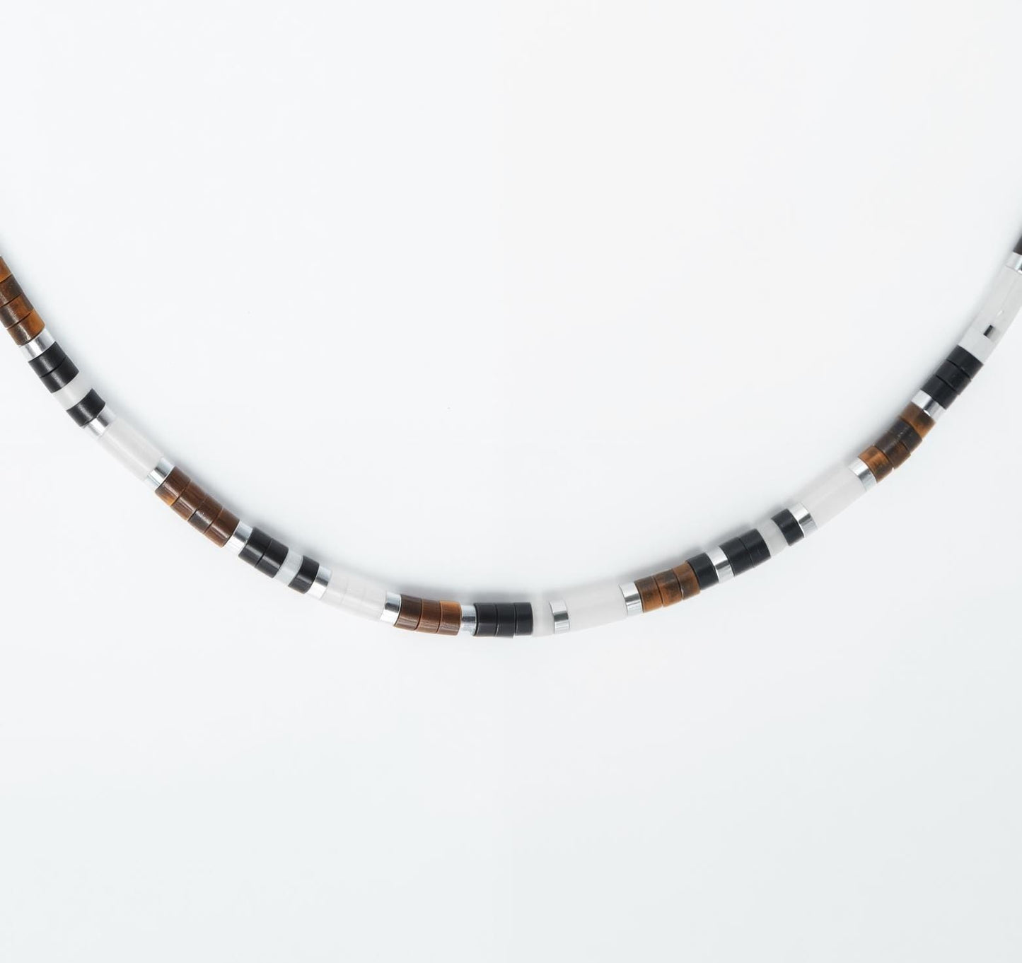 Tiger's Eye, Onyx, and Obsidian Necklace