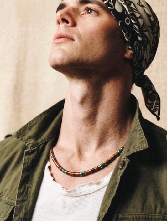 Tiger's Eye and Malachite Necklace