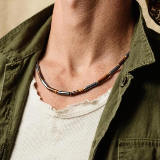 Tiger Eye & Hematite Protection Necklace