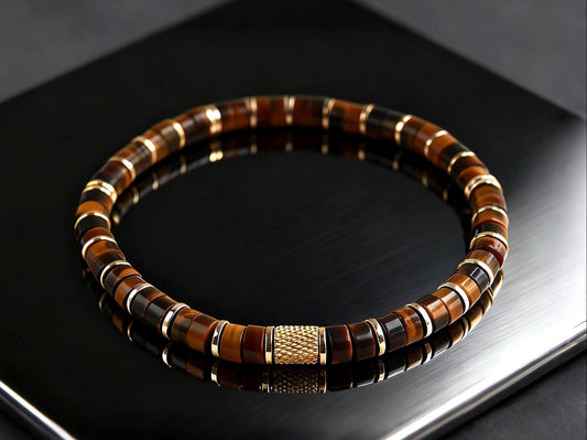 Tiger's Eye Bracelet 6mm: Natural Gemstone, Stainless Steel - Protection & Strength, Spiritual, Healing, Powerful, Mens, Gift for Him