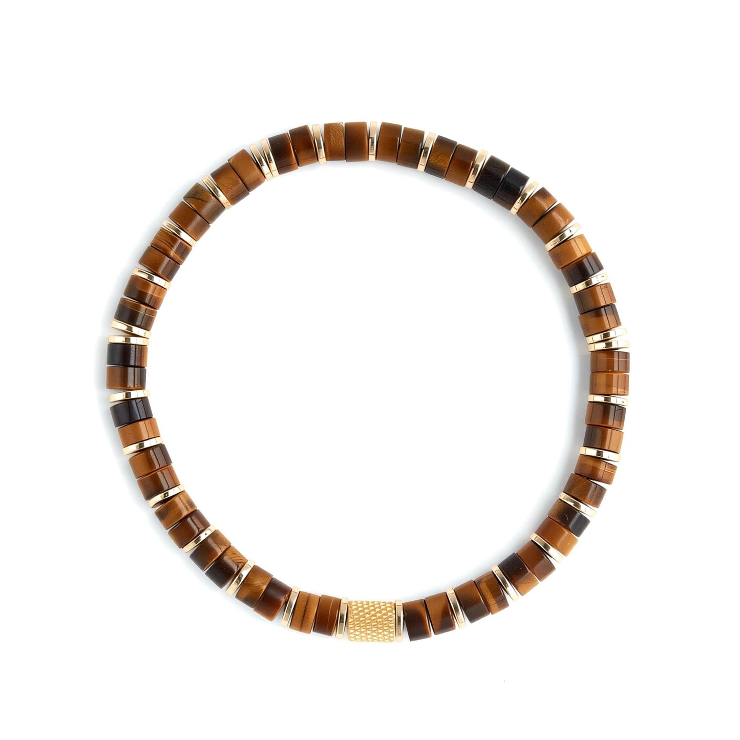 Solar Sovereign - Tiger's Eye & Gold Heishi Bracelet