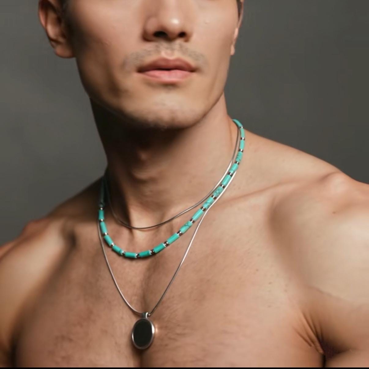 Tidal Calm Turquoise Tube Bead Necklace