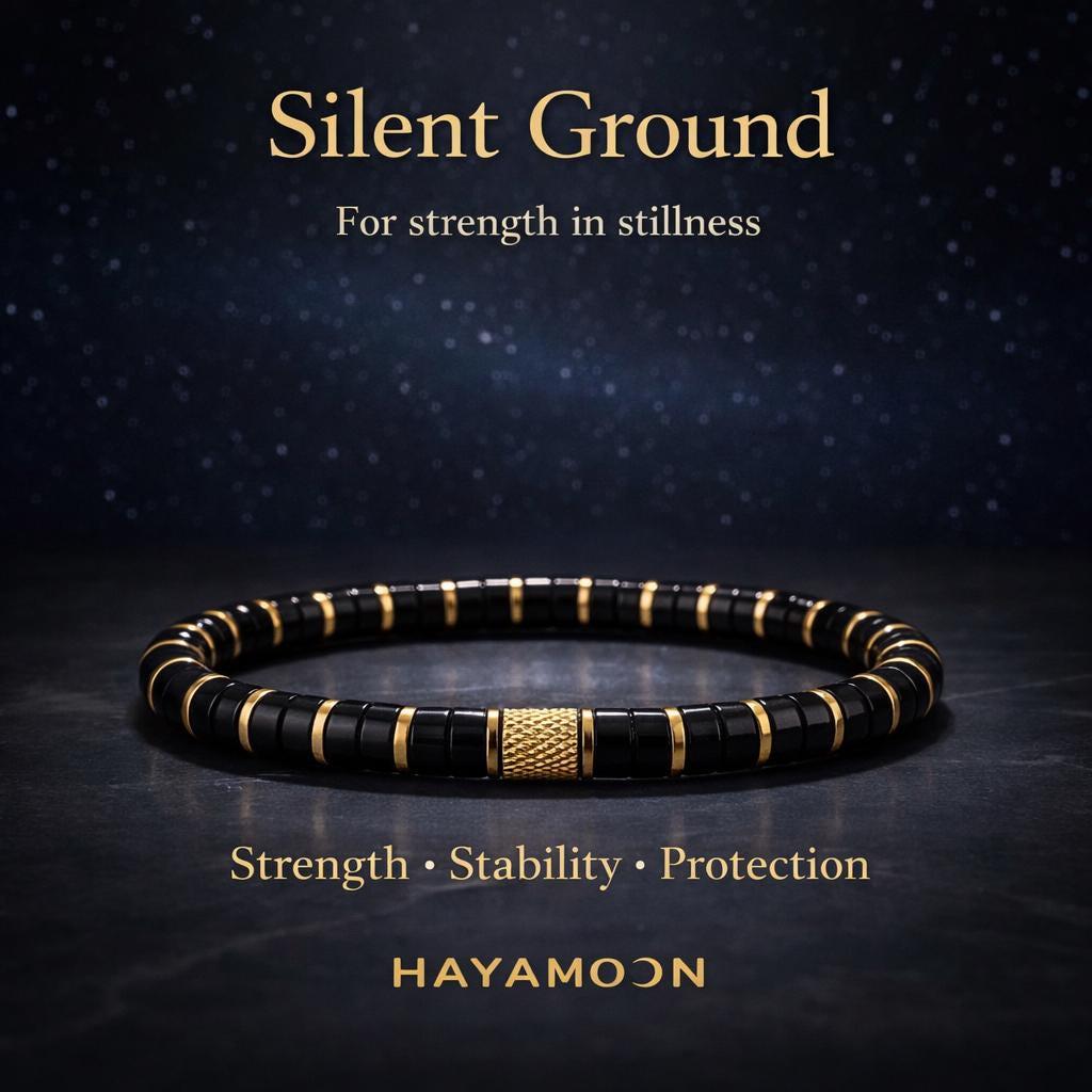 Silent Ground Black Obsidian Bracelet-Strength, Stability & Protection | Men’s Healing Crystal Bracelet | Gold Plated Accent Energy Jewelry __etsy:8047477292