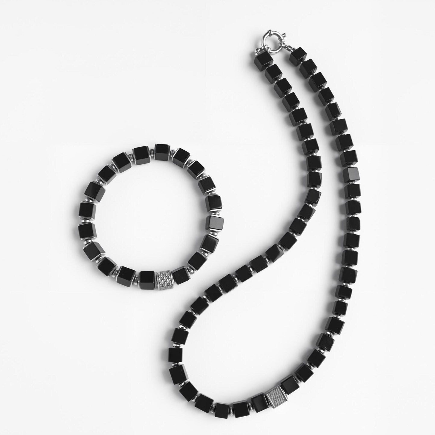 Black Onyx Chunky Cube Necklace | Refined Energy Jewelry for Modern Life