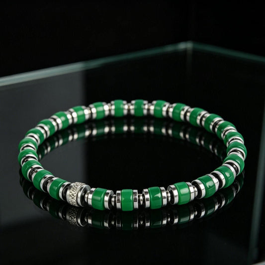 Natural A+ Green Onyx | Gemstone Bracelet｜Stretch Bracelet｜Gift for Him | graduation gift