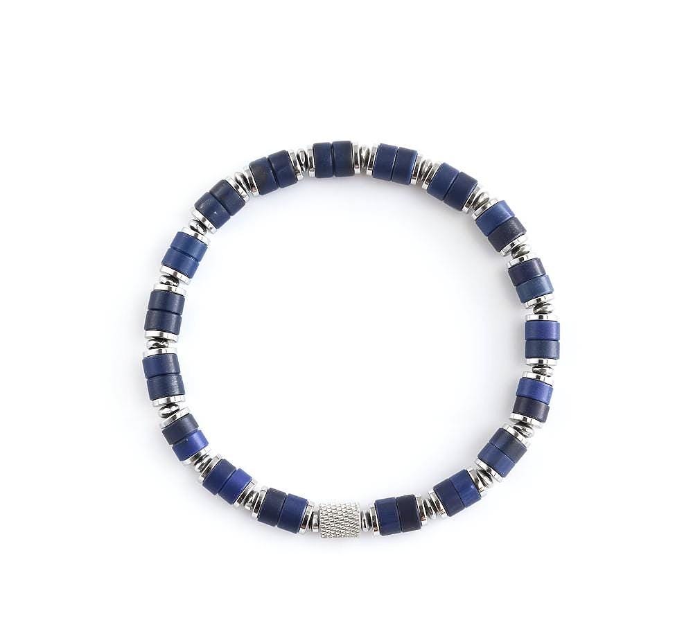 Lapis Lazuli Mens Stretch Bracelet 6mm: Silver Plated Stainless Steel, for Wisdom, Clarity, Powerful Spiritual Healing Gemstone Gift for Him __etsy:8095386723