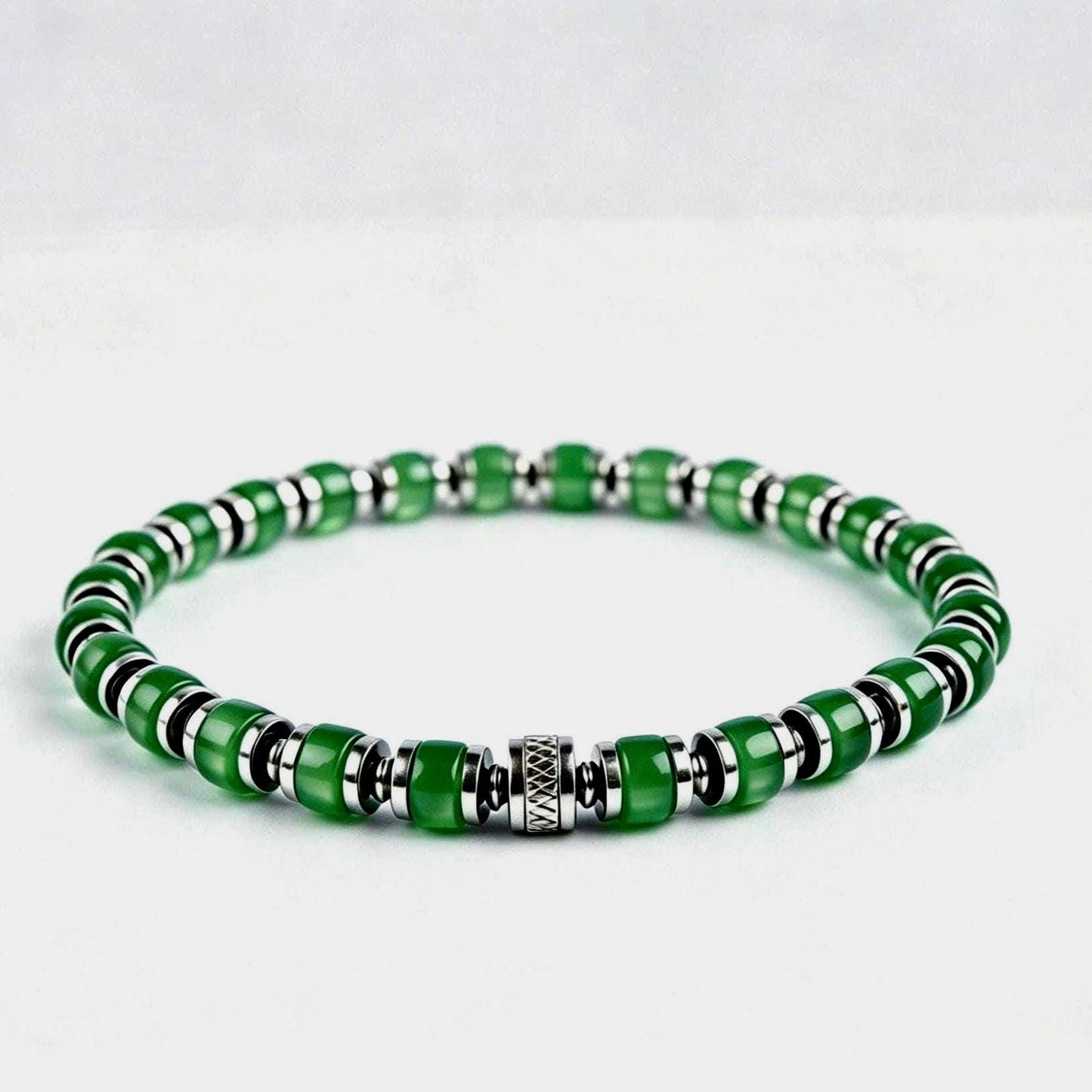 Natural A+ Green Onyx | Gemstone Bracelet｜Stretch Bracelet｜Gift for Him | graduation gift