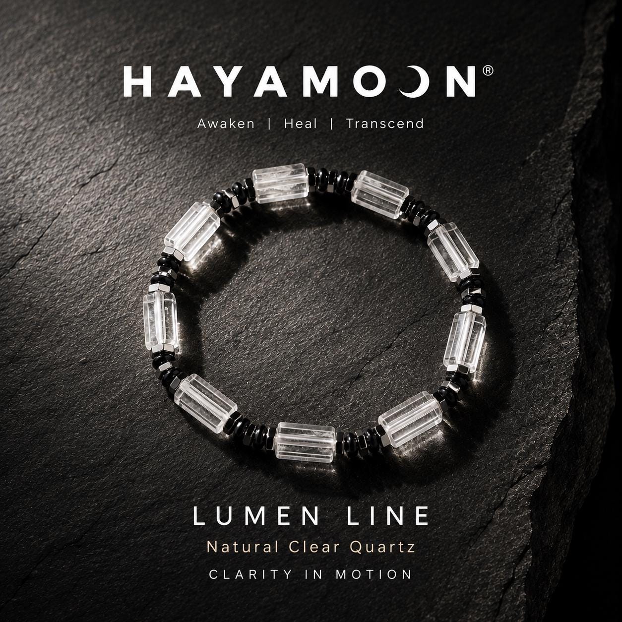 Lumen Line | Natural Clear Quartz Hexagon Chunk Bracelet | Clarity in Motion | Refined Energy Jewelry for Modern Life __etsy:8417548371