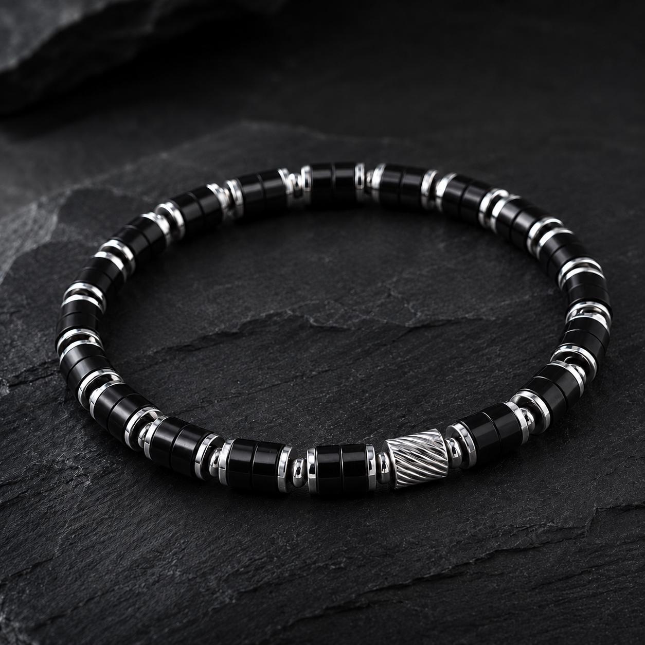 Silent Ground-Lunar Edition | Black Obsidian Men’s Bracelet | Strength, Stability & Protection | Healing Crystal Jewelry | Gift for Him __etsy:8432538600