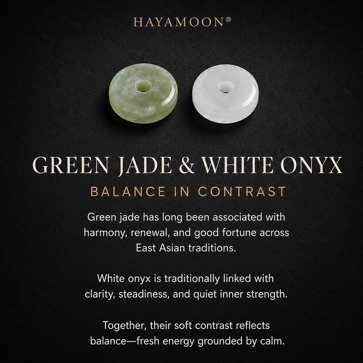 Verdant Flow | Green Jade & White Onyx Bracelet | Dainty Adjustable Rope Bracelet | Meaningful Gift | Birthstone Jewelry | Unisex Gift