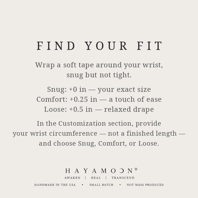 Find Your Fit wrist-sizing instruction card