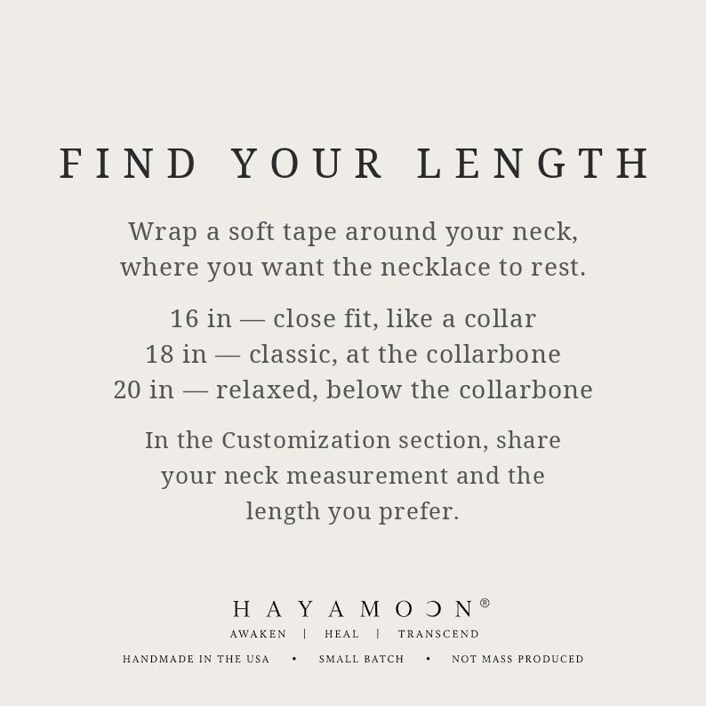 Find Your Length necklace sizing card