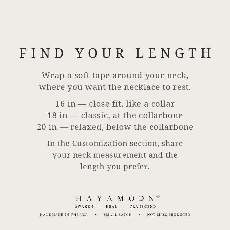 Find Your Length necklace sizing card